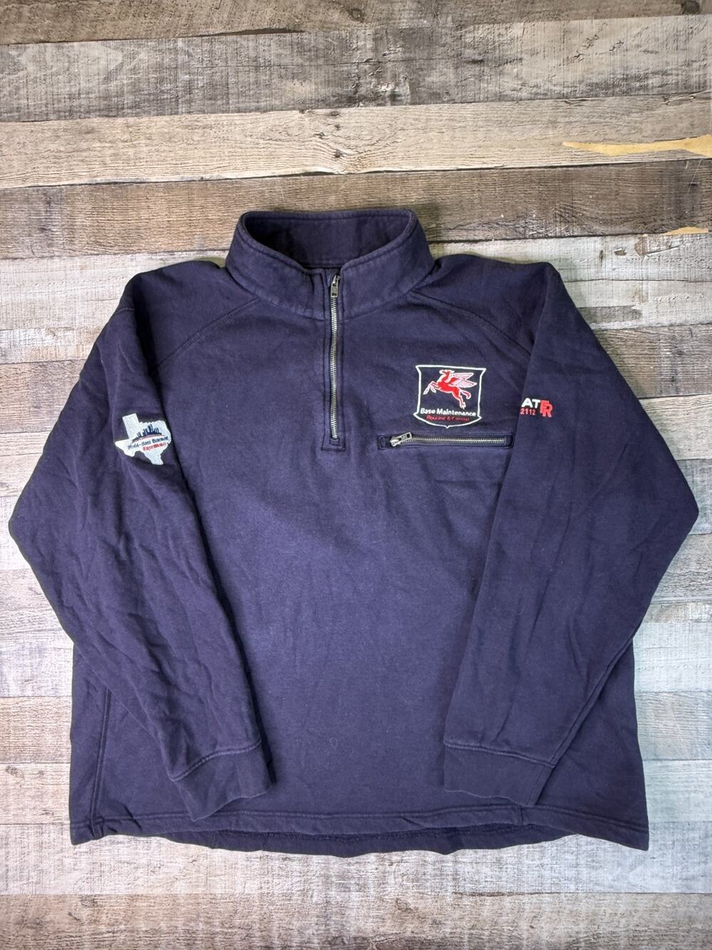 Ariat FR Sweater Mens 2XL Blue Long Sleeve 1/4 Zip Flame Resistant Work Shirt